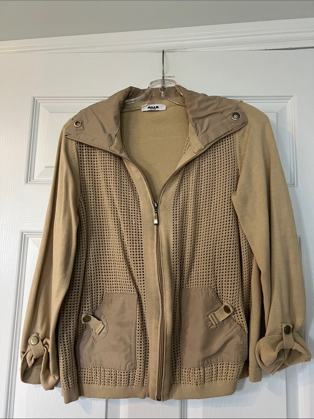 Alia Tan Utility Zip-Front Jacket
